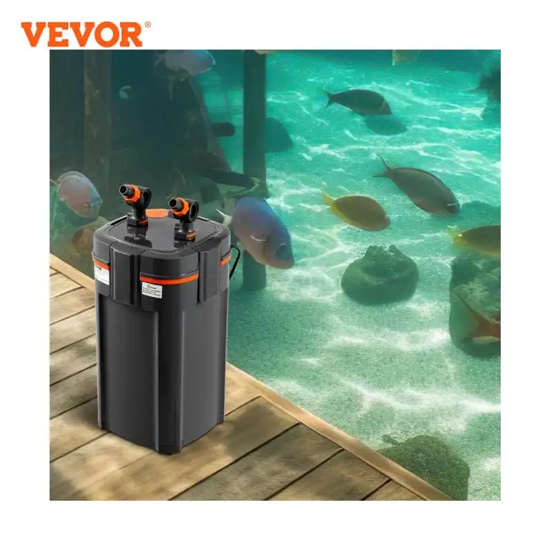 VEVOR Aquarium Filter 264GPH 3-Stage Canister Filter Ultra-Quiet Internal Aquarium Filter with UV Protection for Fish Tanks 