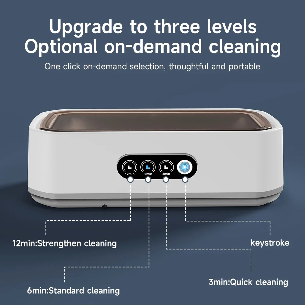 TINSOL 49KHZ High-Frequency Ultrasonic Cleaner 650ml Mini Vibration Cleaning Machine Suitable for Glasses Jewelry and Dentures