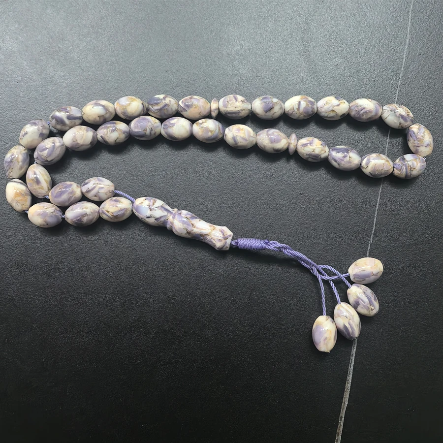 

Фиолетовые молитвенные бусы из ракушек, подарок на Рамадан и Ид, турецкая мода, ручная работа, аксессуары, браслет-мисбаха.