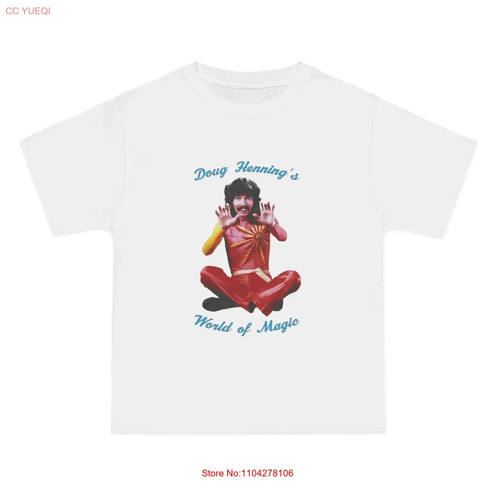 DOUG HENNING'S WORLD OF MAGIC MAGICIAN Beefy T  Shirt vintage Washed Top For Everyday Wear homme Casual Slightly Versatile