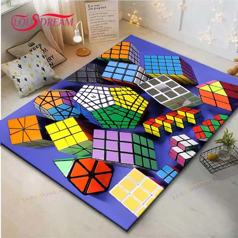 3D Children's  R-Rubik's Cube Ball Printed  Carpets Living Room Anti-Skid Area Rug Kids Bedroom Mats Yoga Mat Large Carpet Decor