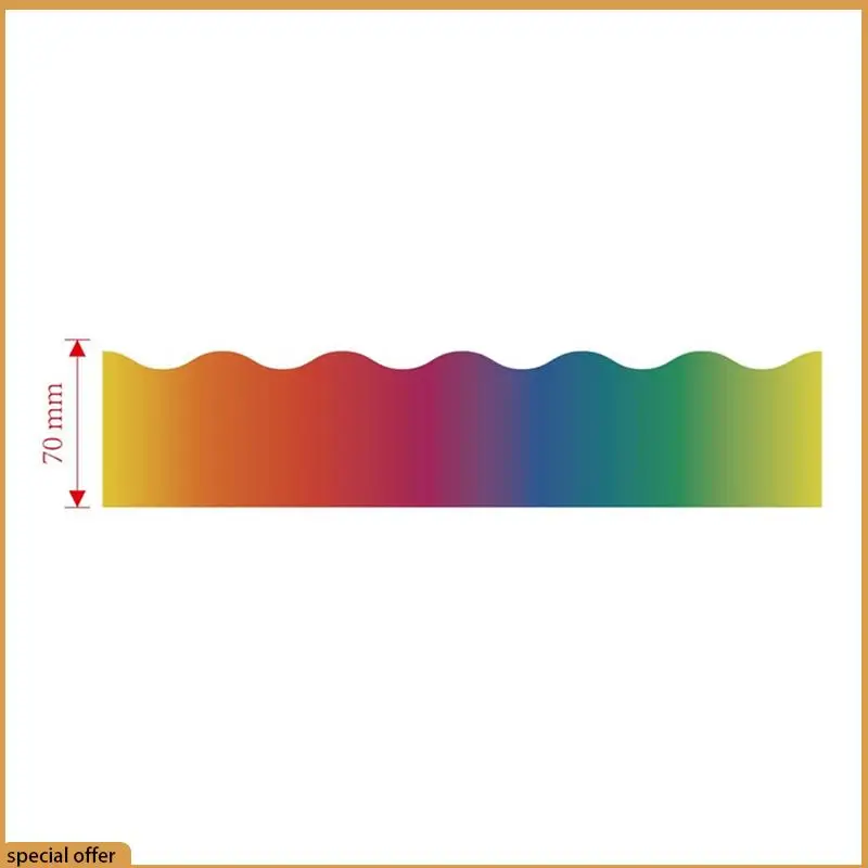 

A68Z 2X Rainbow Bulletin Board Stickers Colorful Straight Bulletin Border Trim Border Trim For Classroom Chalkboard