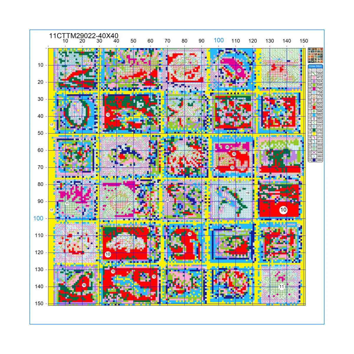 1 Stück 40x40 cm/15,74 Zoll, 11Ct/14Ct Kreuzstich-Set, DIY-Valentinstagsgeschenk, Stickerei-Set für Festivals, Porträts – Detail 2