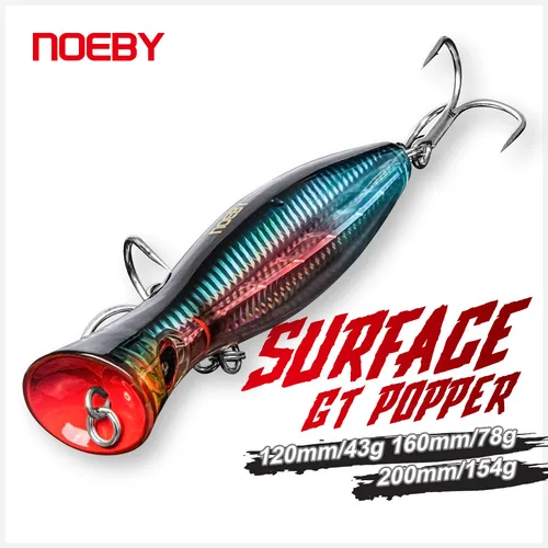 Señuelos de pesca Noeby Popper, 12cm, 43g, 16cm, 78g, 20cm, 150g, Wobbler flotante de agua salada, cebo duro Artificial para señuelo de pesca GT