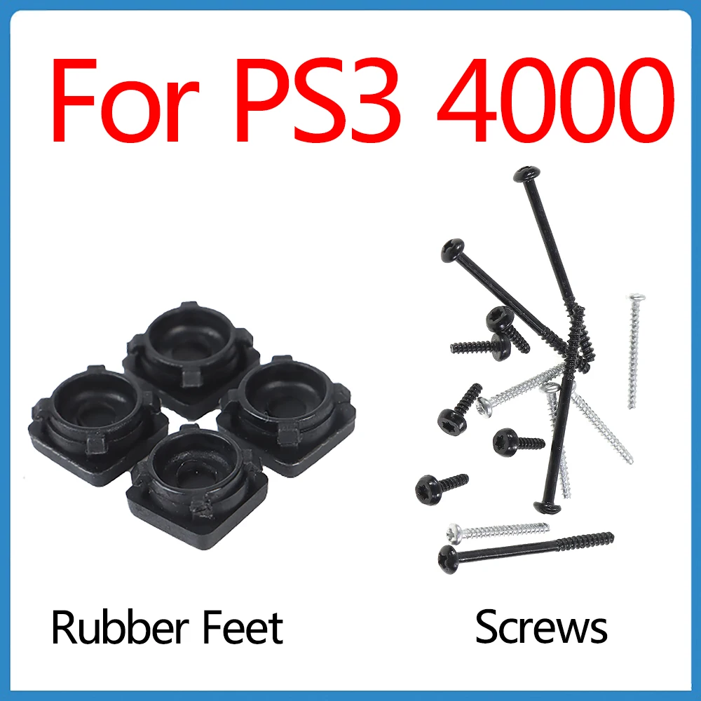 For PS3 4000 Rubber Feet For Sony Playstation3 Controller PS3 4000 Screws Feet Plastic Button Screw Cap Cover Set Replacement