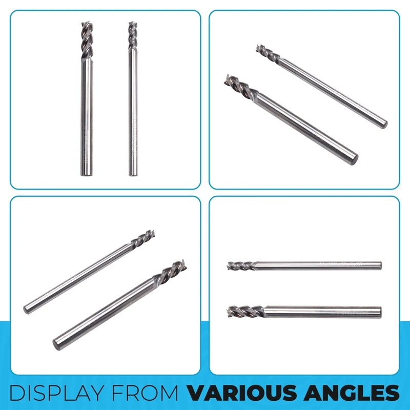 2PCS HSS 4-Flutes High Hardness Steel Straight Shank End Mill For CNC Machine Tools Metal Processing Milling Cutter