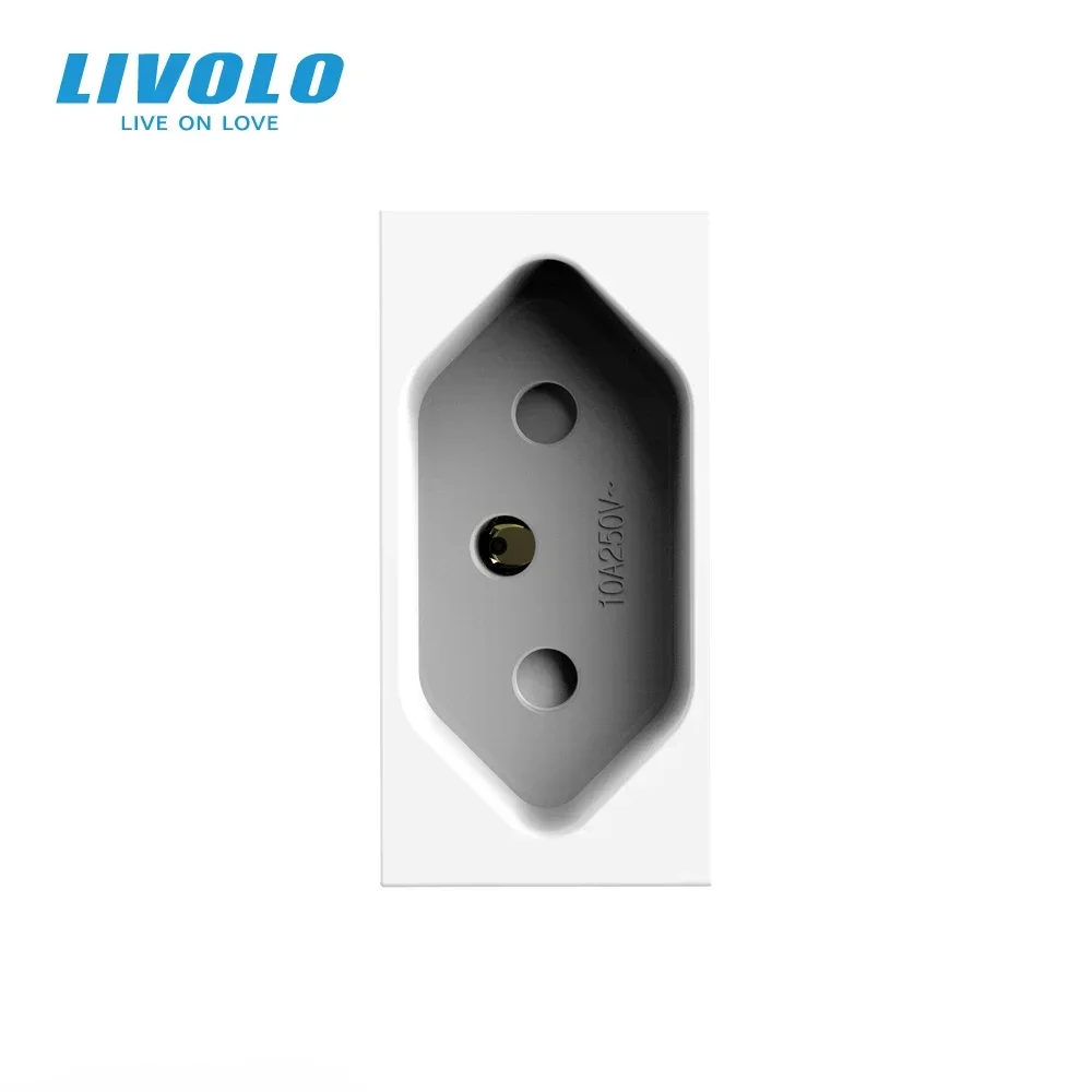 Livolo Switzerland Standard Wall Power Socket Module with 3 Pins For Swiss TypJ Plug No Metal Plate Electrical Socket Accessorie