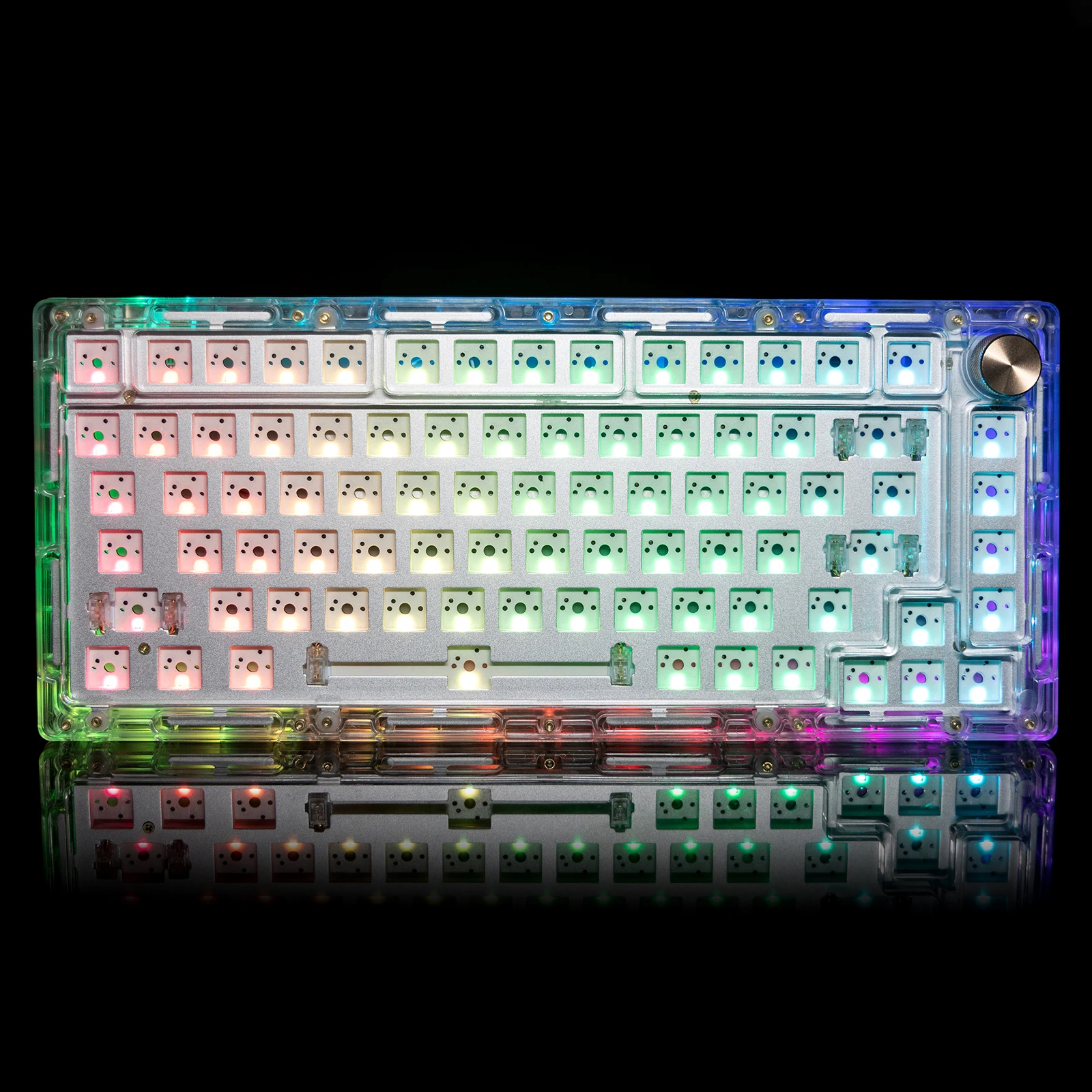 Imagem -05 - Gamaavi-kit de Teclado Rgb sem Fio Personalizado Programável Hot-swap Tri-mode Bluetooth 2.4g Sn75 75 Via