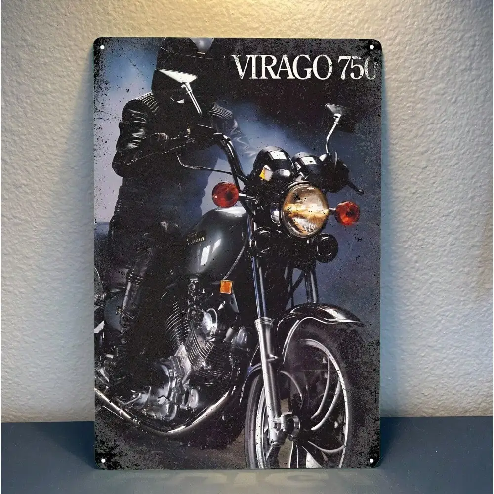 Virago 750 Metallschild, Vintage-Garagendekoration, Wandkunst, 20 x 30 cm, Retro-Motorrad-Blechposter für Bar, Männerhöhle