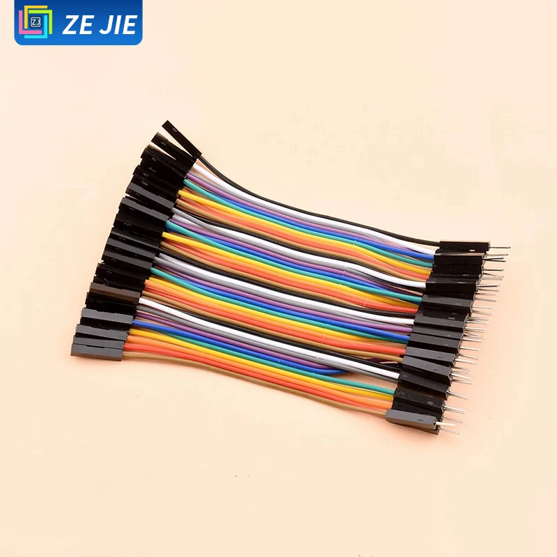 Pure Copper Dupont Jumper Wire, Female‑Female / Male‑Female / Male‑Male, 40P Color Ribbon Cable, 10/20/30CM