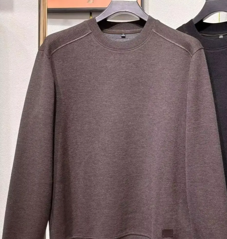 Italia LP abbigliamento da uomo 2025 inizio autunno nuovo semplice maglione girocollo casual da uomo in misto lana tinta unita moda