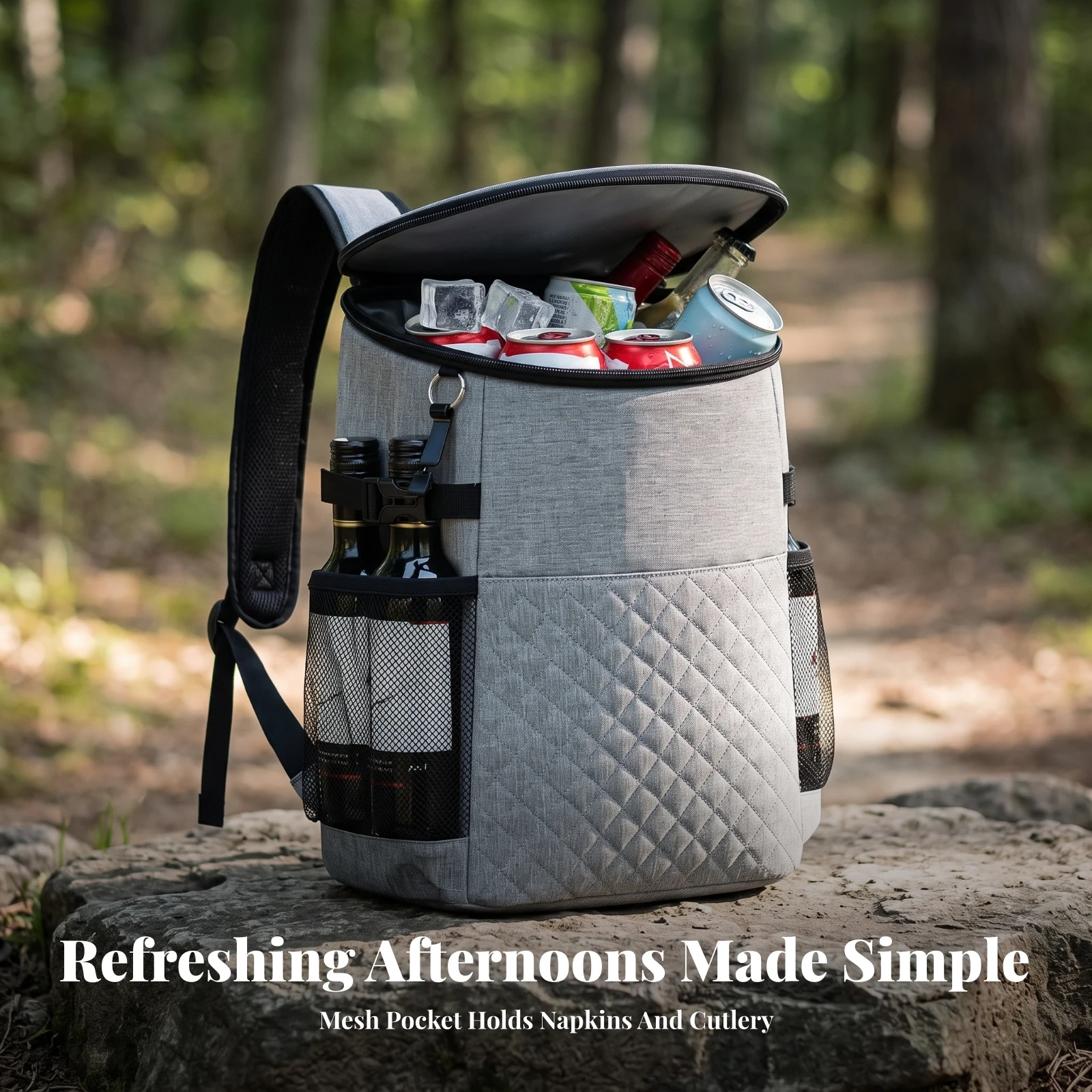 Insulated Backpack Cooler Bag Portable Soft-Sided Cooler Backpack Easy to Clean Organized for Hikers, Picnics, Camping