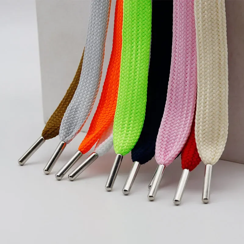 

Coolstring Widened Flat Single Layer 1.8cm Thick Polyester Wide Campus Shoelaces 00s for Casual Sneaker Women Hoodie Cord Cordon