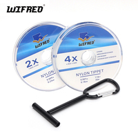 Wifreo 1X - 6X 110ft/roll Fly Fishing Nylon Tippet Line Transparent Monofilament Tippet Spool Holder Trout Bass Fishing Tackle