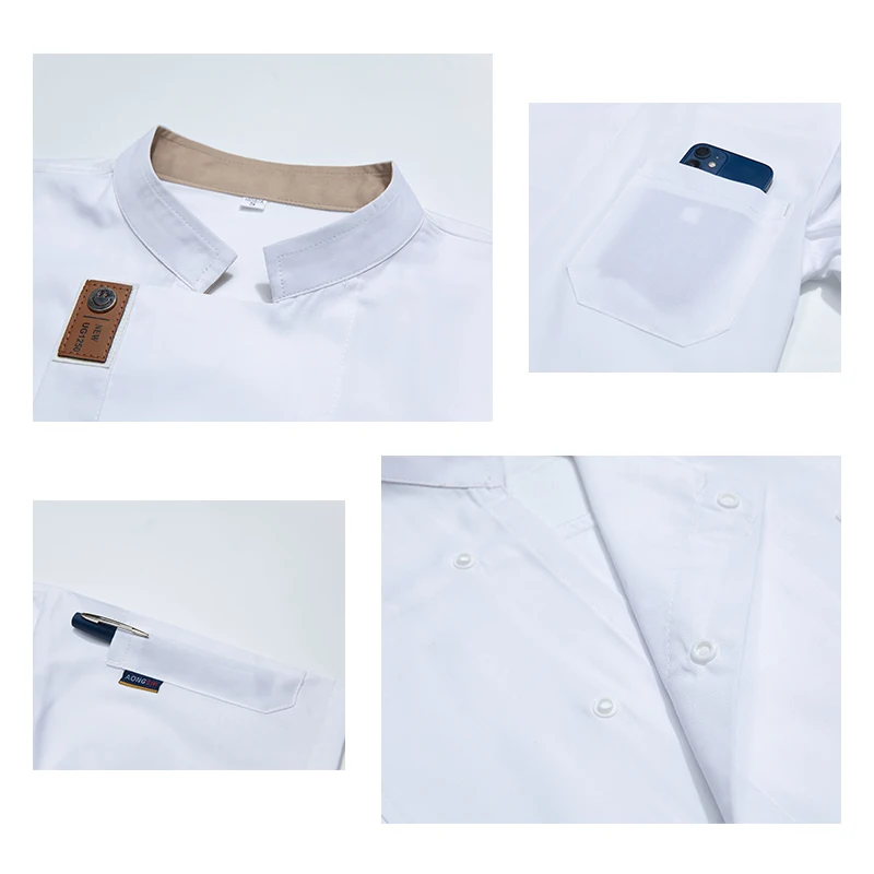 Giacca da cuoco unisex Camicie da cucina estive Hotel Ristorante Uniformi da cameriere Panetteria Catering Abiti da lavoro Abiti da cucina per hotel