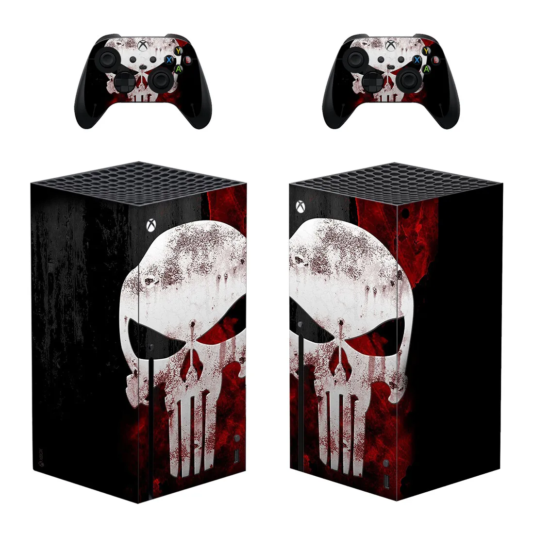 Skull Design Skin Sticker Decal Cover for Xbox Series X Console and 2 Controllers Skins Vinyl