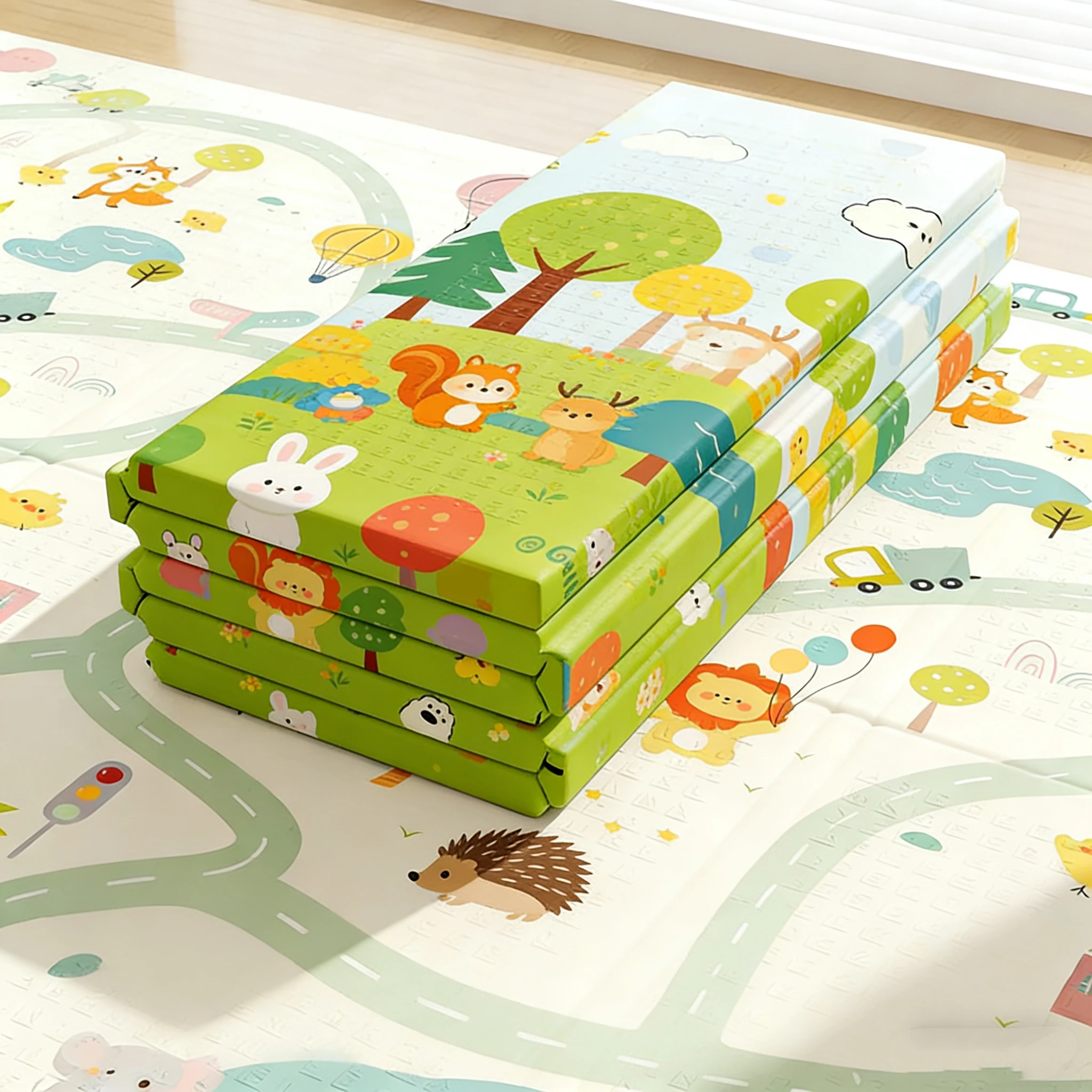 

Новый складной развивающий коврик для ползания для малышей, детский мягкий коврик из пены, водонепроницаемый игровой коврик с мультяшным рисунком для детей, двусторонний