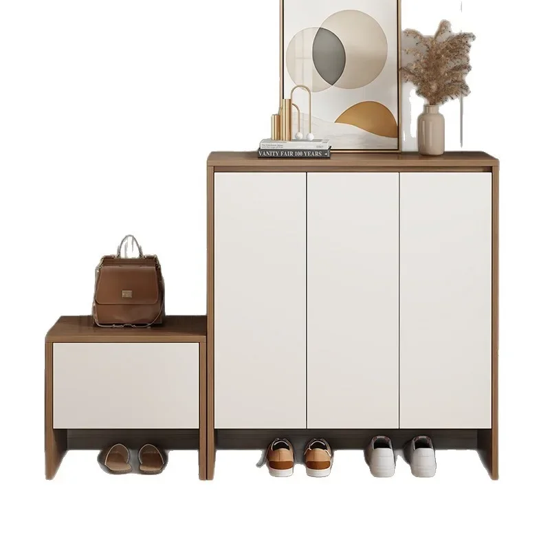 Shoe cabinet at the entrance of the home, cabinet against the wall entrance, modern simple shoe cabinet with changing