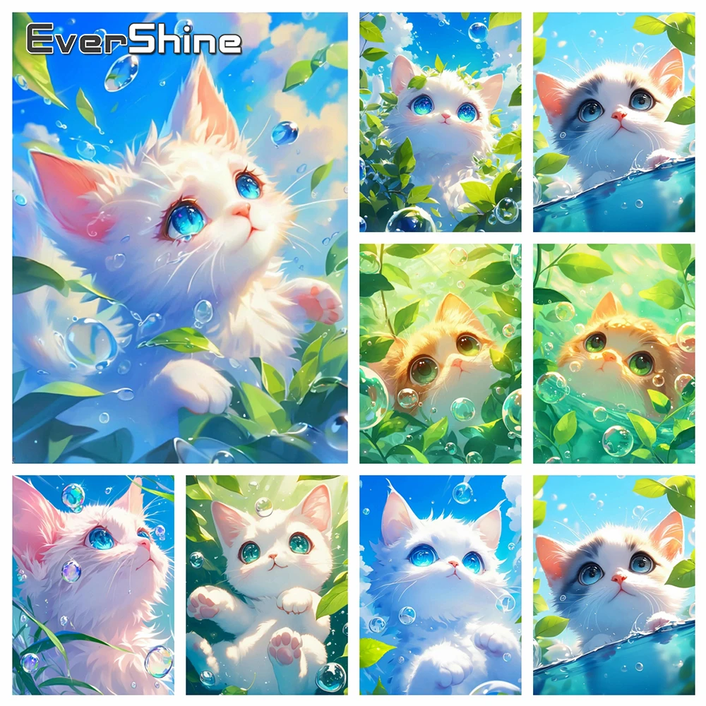 Resin Craft Supplies - EverShine Diamond Embroidery Cat Picture Rhinestones