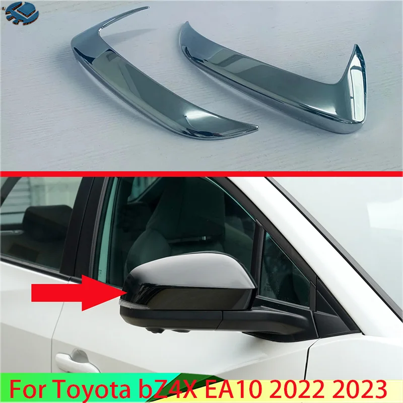 

For Toyota bZ4X EA10 2022 2023 Car Accessories ABS Chrome Side Mirror Rear View Wing Chrome Cover Trim Molding Bezel