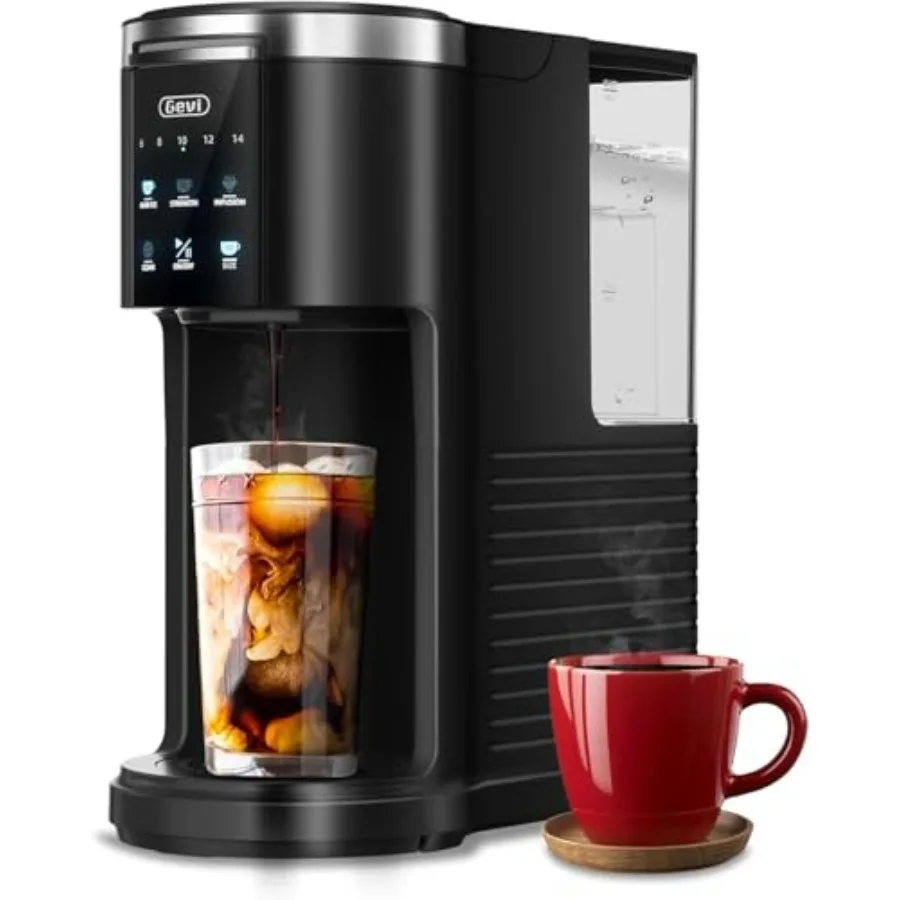 

Single Serve Coffee Maker for K Cup and Ground Coffee Pod with 40oz Water Reservoir 6 to 14 oz Brew Sizes Black