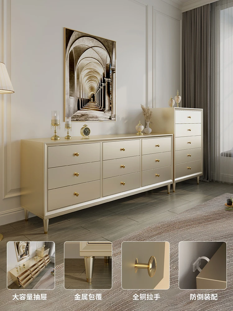 خزانة ذات أدراج من الخشب الصلب لغرفة النوم وخزانة بجانب السرير وغرفة المعيشة وخزانة ذات أدراج متكاملة وخزانة تخزين