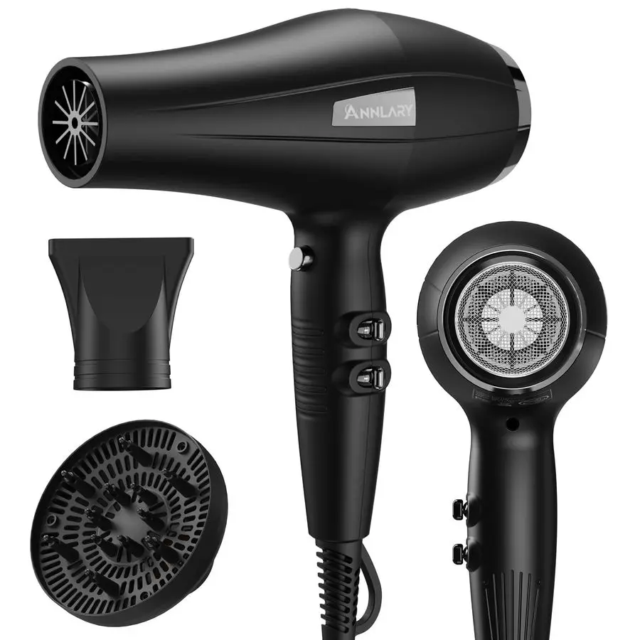 

Hair Dryer with Diffuser, Blow Dryer, Professional 1875W Powerful AC Motor Hairdryer with 8.2Ft Cord for Women amp Men, FastDryi