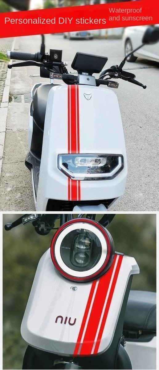 Personalisierte Aufkleber für Motorrad-Kraftstofftanks und Schutzbleche, Aufkleber für Elektrofahrzeuge, wasserdichte Kratzschutz-Aufkleber für Retro-Motorräder – Detail 1