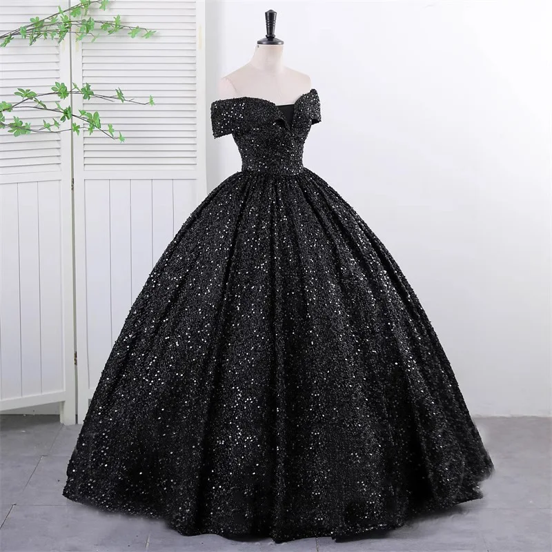 Customized Ball Gown Quinceanera Dresses Off Shoulder Sequins Lace Up Prom Birthday Party Gowns Vestido De 15 Anos Sweet 16