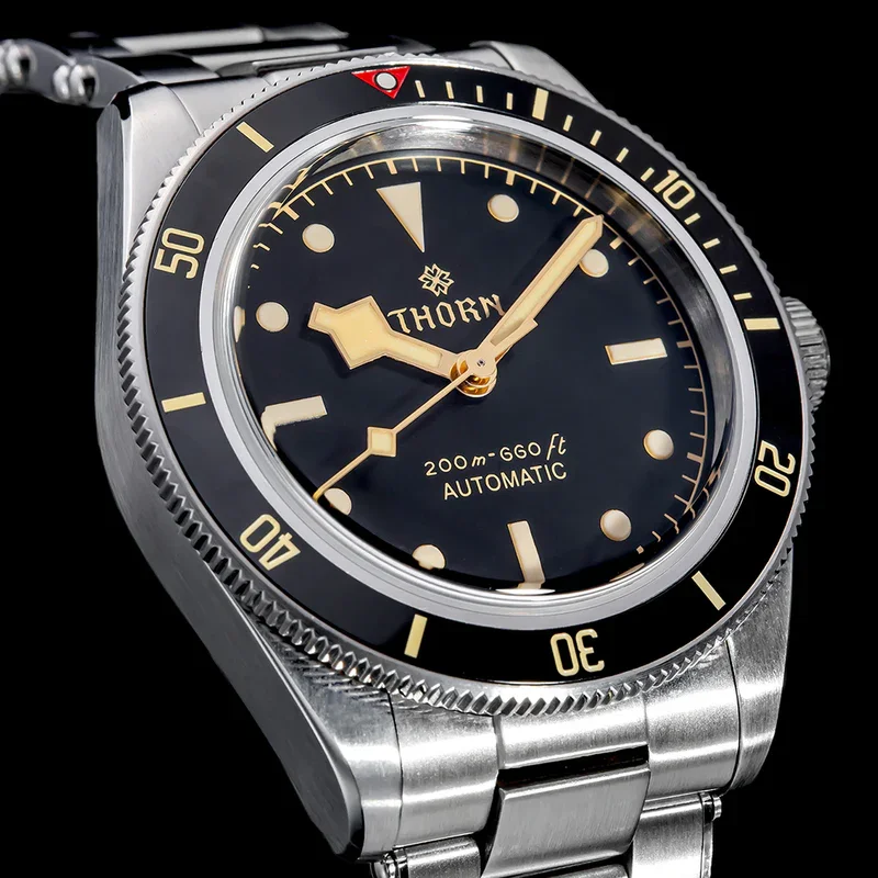Thorn SHY028 BB58 ساعة رجالية فاخرة NH35A حركة أوتوماتيكية ساعة ميكانيكية 316L الفولاذ المقاوم للصدأ الياقوت ساعات مضيئة