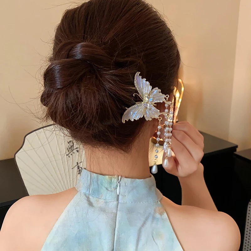 Pasador De Pelo Con Borlas De Perlas De Estilo Chino Antiguo, Accesorio Ligero De Lujo En Forma De U Para Mujer — -32%, $0.24 Coupon, from $0.49 – 32% descuento – €0.49