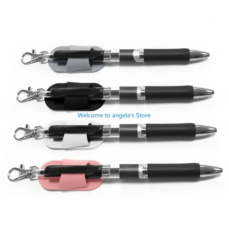 X4YC حامل قلم من السيليكون للرقبة حامل قلم رصاص لحامل الشارة أو حبل الرقبة