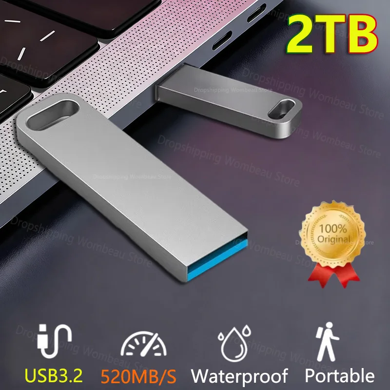 【セール中】USB 3.2 2TB フラッシュドライブ 高速メタルUディスク Type-C メモリ スティック 防水SSDストレージ PC/スマホ データ転送 ポータブル