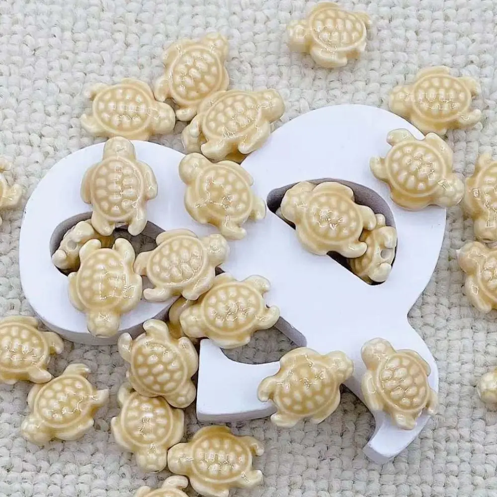10pcs Handmade Craft Sea Turtle Bead Ceramic Fresh Color Ceramic Spacer Loose Beads Bracelet Making Kit Fashion