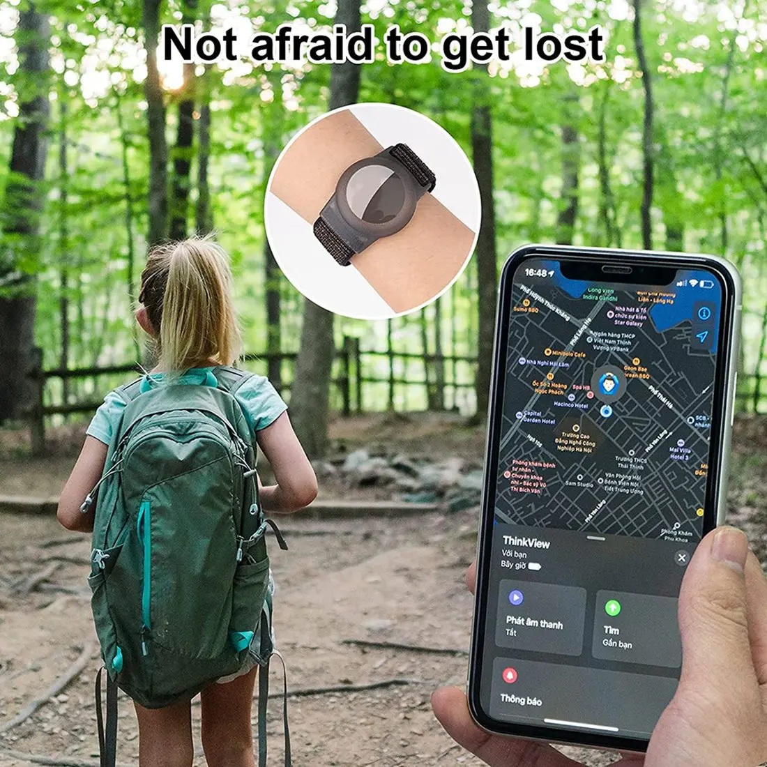 Kid Pulseira Compatível com Air Tag GPS Tracker, estojo protetor, Nylon Pulseira, G