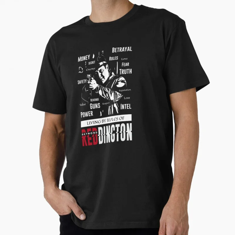 

Living By Rules The Blacklist Raymond Red Reddington shirt for man 100% cotton tv series Graphic Clothes All size Tops S-6XL