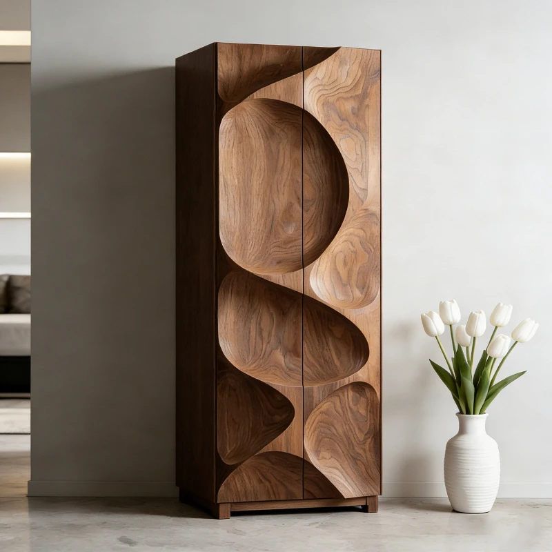Wine cabinet All solid wood bookcase, storage cabinet Bedroom wardrobe, premium decorative cabinet