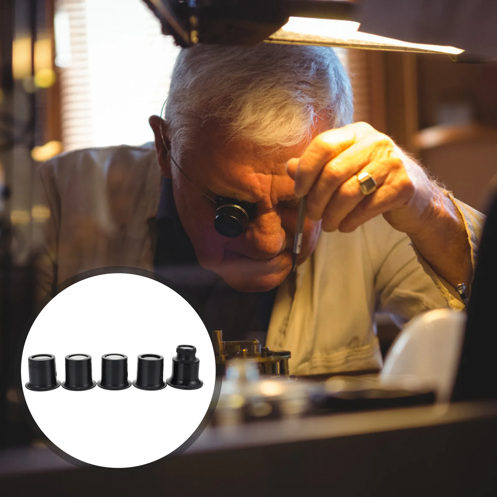 

Набор из 5 луп для ремонта часов с различным увеличением, инструмент для часовщиков, прецизионная лупа для ремонта ювелирных изделий, монет и марок