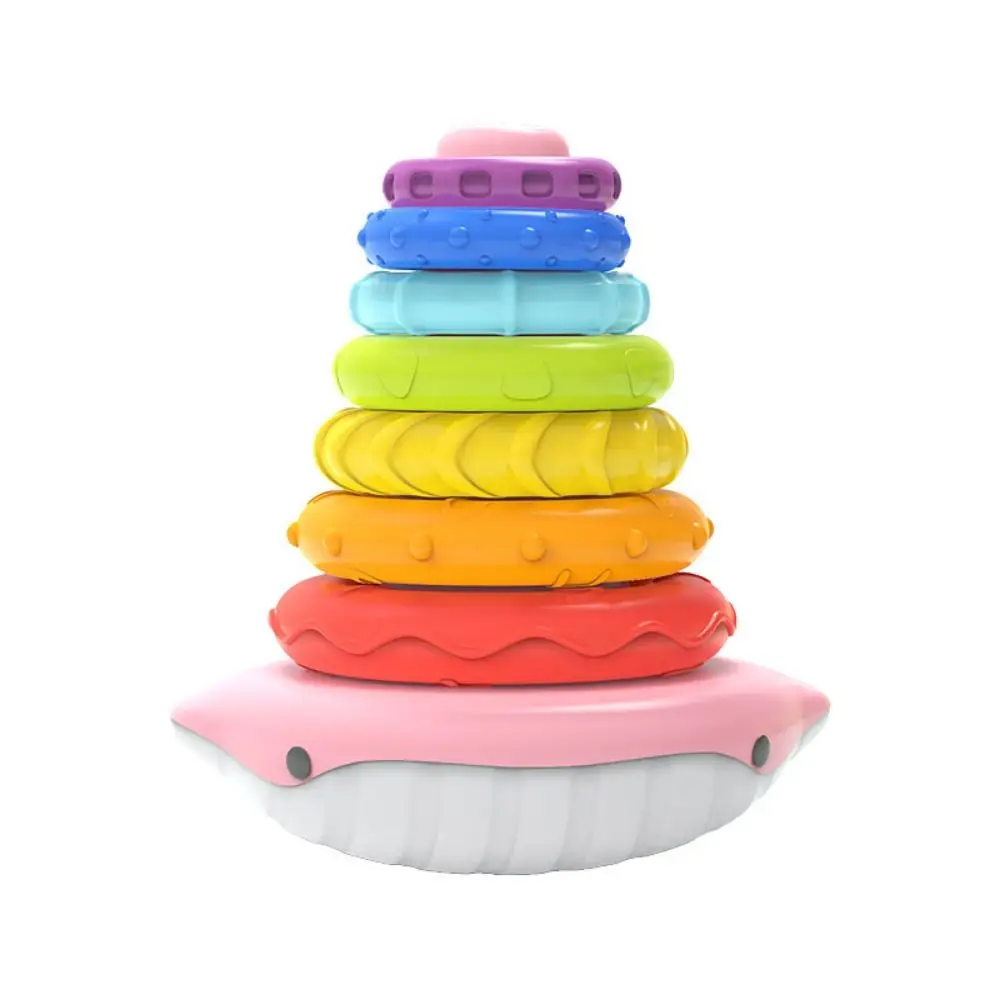 Unregelmäßige Quadratische Regenbogen Stacker Baby Spielzeug Montessori Spielzeug Stapelbare Rotierenden Schraube Bolzen Spielzeug Puzzle Regenbogen Turm