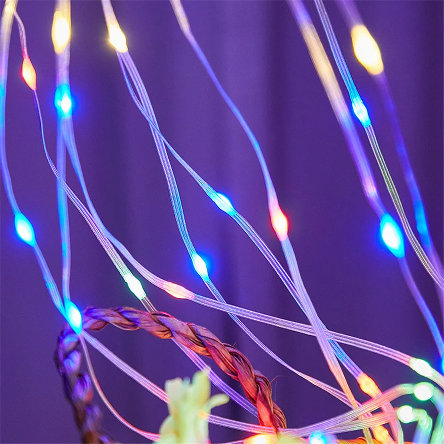 USB Remote 280LED Waterfall Flowing Water Curtain Light Waterproof Christmas Fairy String Lights Garland for Party Holiday Decor