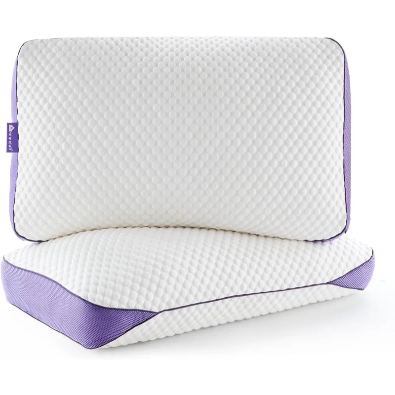 Adjustable Shredded Memory Foam Pillows,Cooling Bed Pillows for Sleeping with Removable Cover,Pillows for Stomach&Back Sleepers