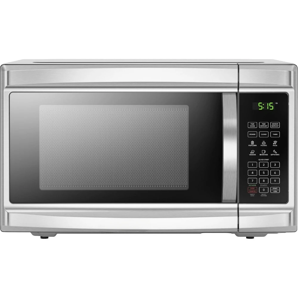 

Countertop Microwave Oven, 1.3 Cu. Ft. Digital, Stainless Steel, 1000 Watts, with 6 Auto Menus, 10 Power Levels, Eco Mode