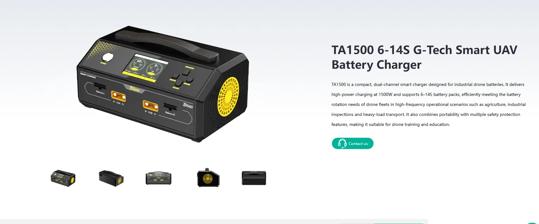 TATTU TA1500 G-Tech Smart UAV Battery Charger 6-14S High Capacity for Drones And Flying Toys