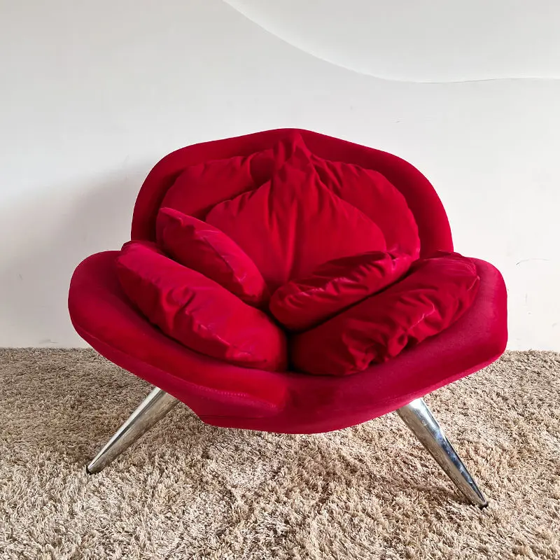 Nordic Designer Modern Fashion Sofa Chair Simple Leisure Single Chair Light Luxury Creative Net Red Rose Petal Chair