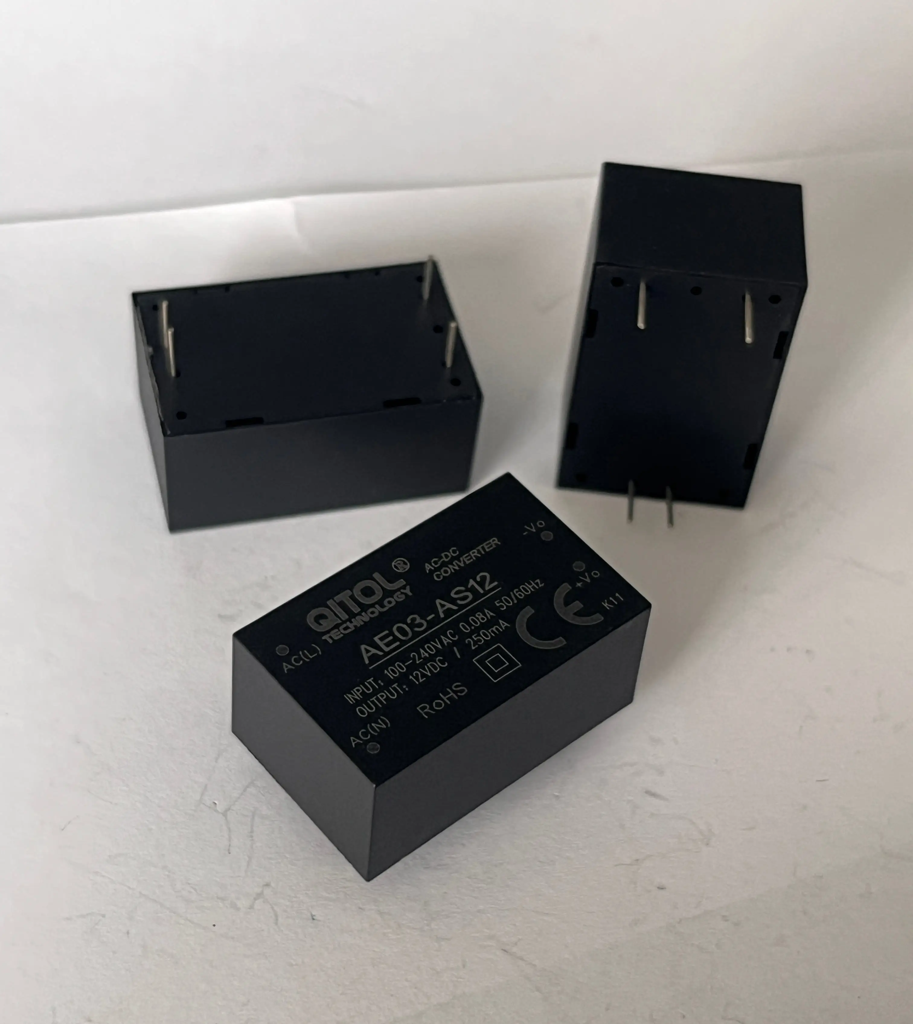 3W AE03-AS12 AC-DC Power Converter 220V to 12V 0.25A Step-Down Switching Supply Compatible with CE/RoHS Modu 5V Output