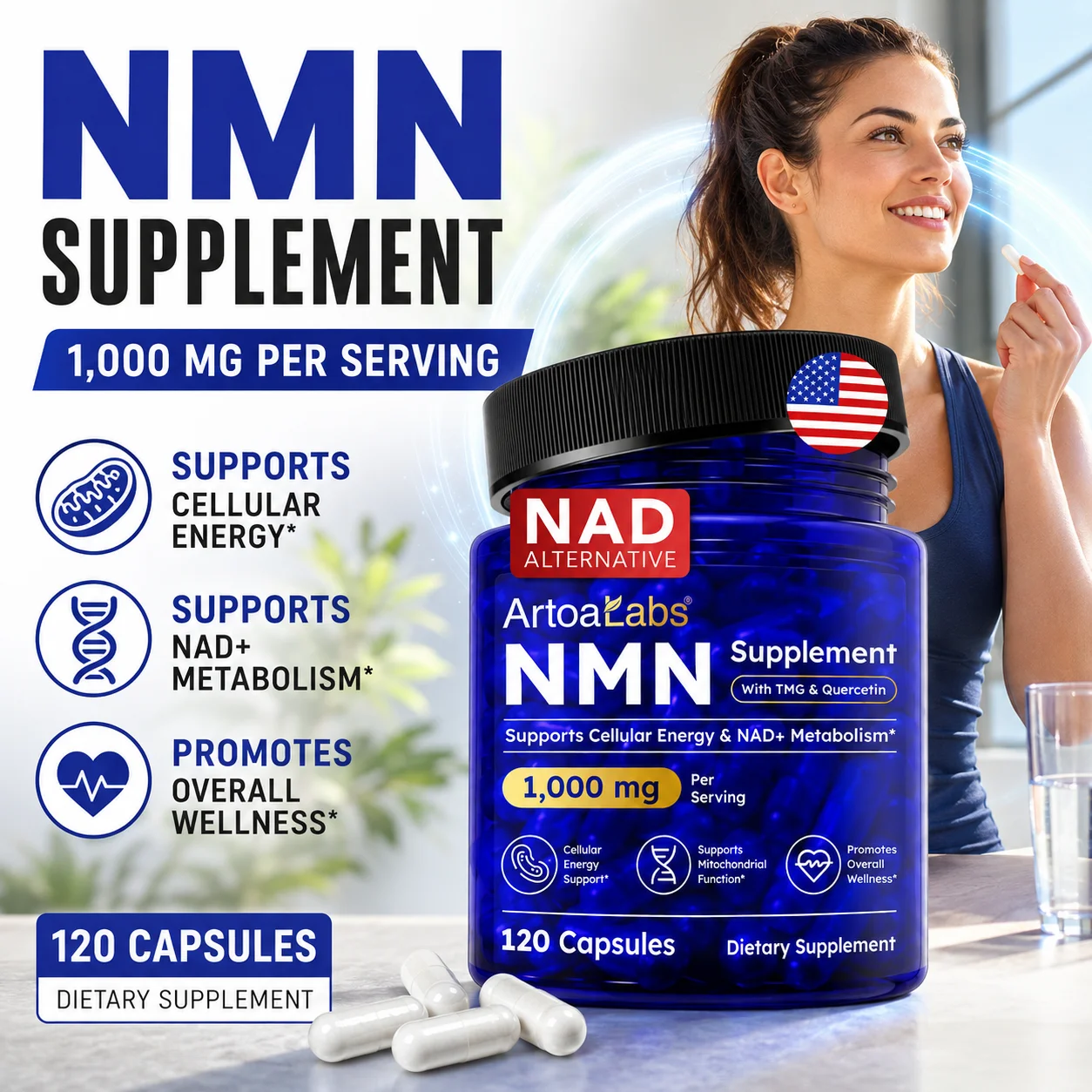 Wellness Quercetin - ArtoaLabs NMN Capsules 1000mg with TMG