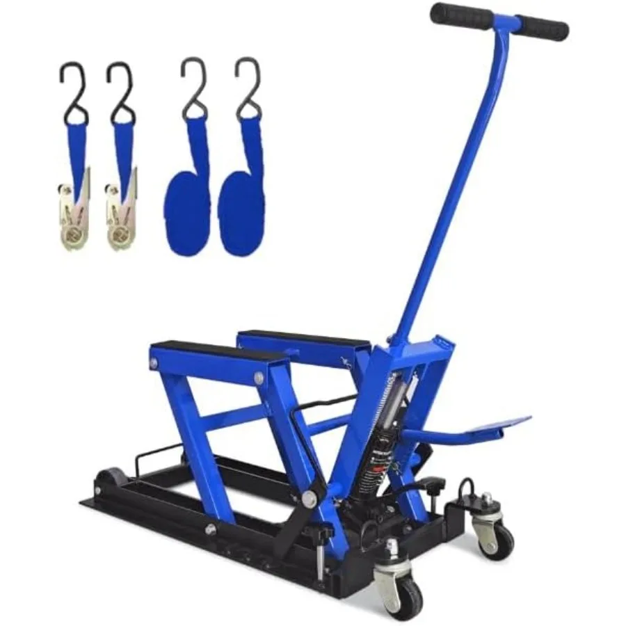 رافعة رفع هيدروليكية للدراجات النارية بسعة 1500 رطل للاستخدام المرآب والورش طاولة رفع مقصية ATV محمولة مع 4 عجلات لـ