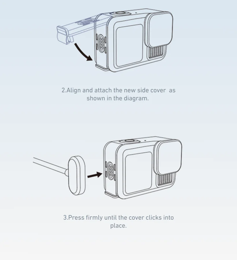 TELESIN Magnetisches Wasserdichtes Lade-Seitenabdeckungs-Kabel-Set Typ-C Ladeanschlussabdeckung Leicht Entfernbar Für GoPro Hero 9 10 11 12 13 – Detail 9