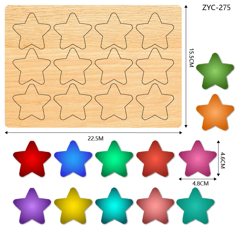 Five-Pointed Star Wooden Cutting Molds, Suitable for Use in Die-Cutting Machines, ZYC-275