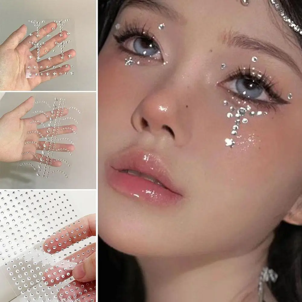 Coreano Diy ojos cara autoadhesivo pegatinas de diamantes falsos belleza joyas para el cuerpo pegatinas de Festival tatuaje temporal arte de diamante E1v7
